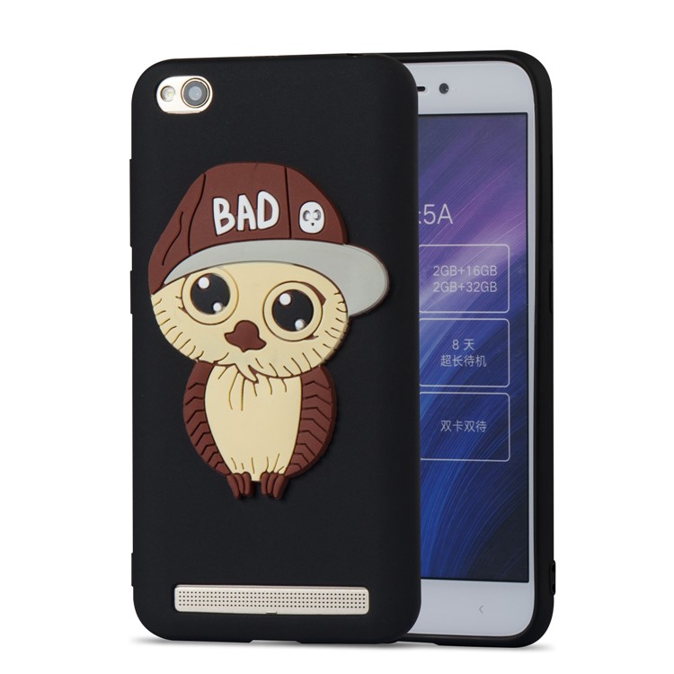 Cute 3D Male Owl TPU Soft Phone Case for Xiaomi Xiaomi Redmi 5A - Black-5