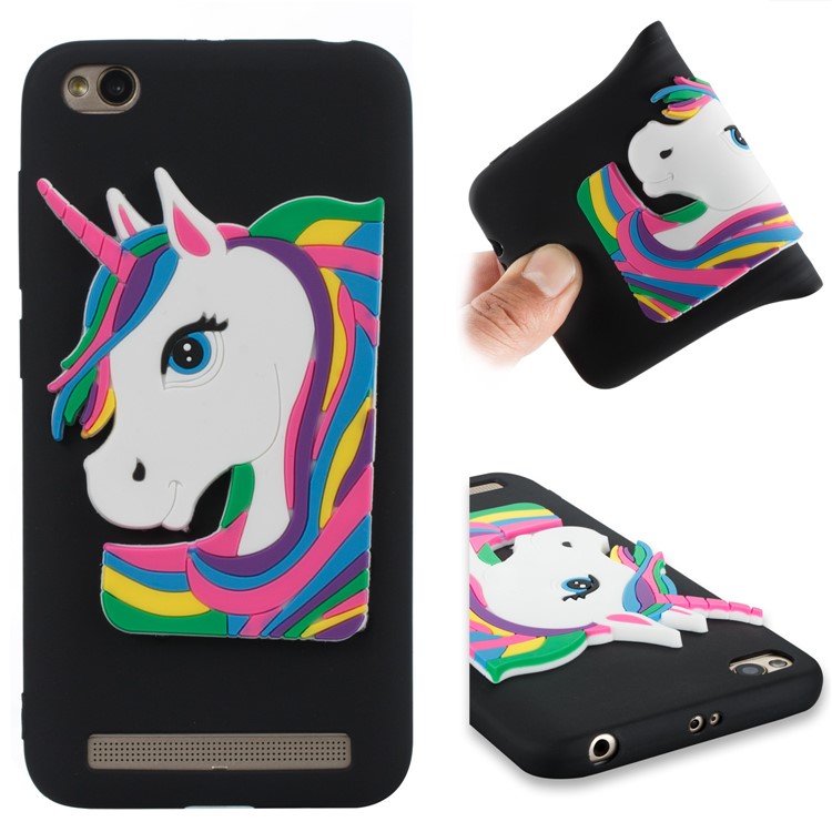 Lovely 3D Unicorn Pattern TPU Case for Xiaomi Redmi 5A - Black-1