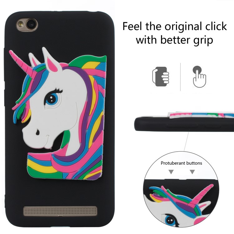 Lovely 3D Unicorn Pattern TPU Case for Xiaomi Redmi 5A - Black-3