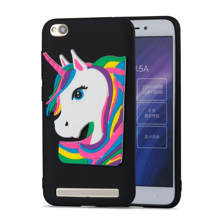 Lovely 3D Unicorn Pattern TPU Case for Xiaomi Redmi 5A - Black-5