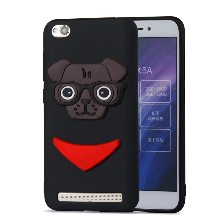 Lovely 3D Dog Pattern TPU Case for Xiaomi Redmi 5A - Black-5