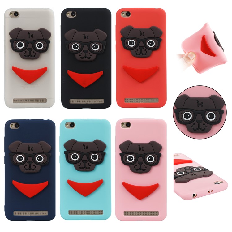 Lovely 3D Dog Pattern TPU Case for Xiaomi Redmi 5A - Black-7