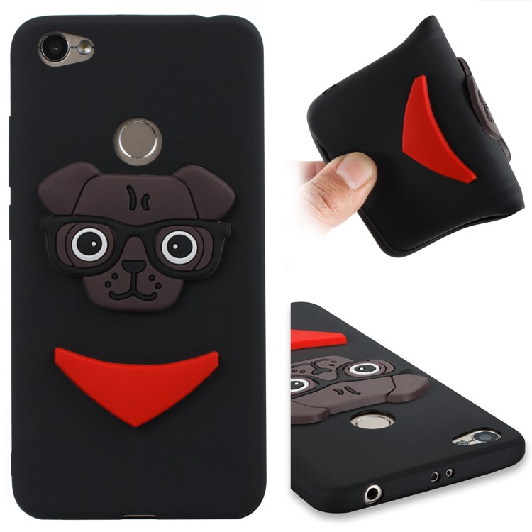 Lovely 3D Dog Pattern TPU Case for Xiaomi Redmi Note 5A Prime / Y1 (India) - Black-1