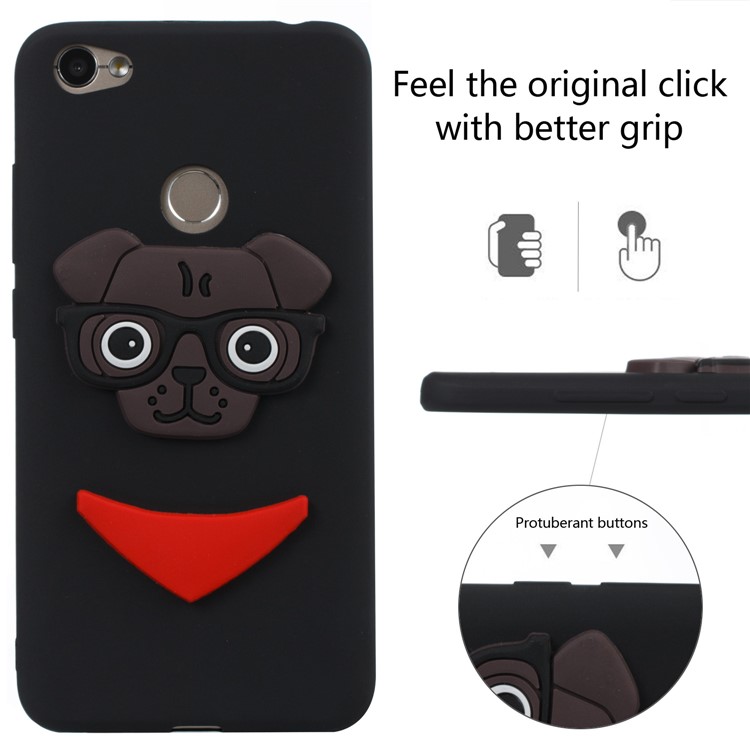 Lovely 3D Dog Pattern TPU Case for Xiaomi Redmi Note 5A Prime / Y1 (India) - Black-3