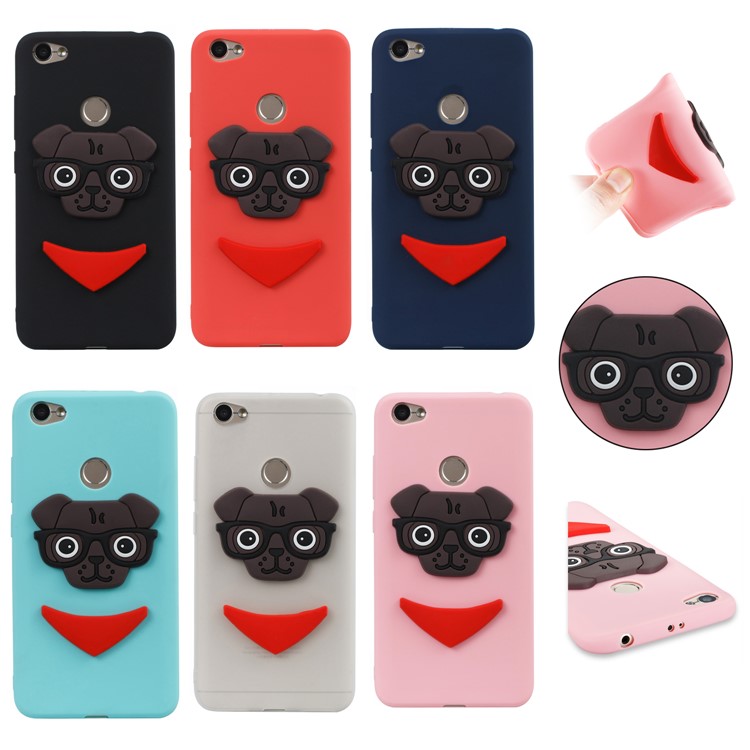 Lovely 3D Dog Pattern TPU Case for Xiaomi Redmi Note 5A Prime / Y1 (India) - Black-7