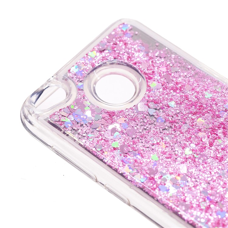 Floating Glitter Sequins Quicksand Mirror Surface TPU Back Phone Case for Xiaomi Redmi 4X - Pink-6
