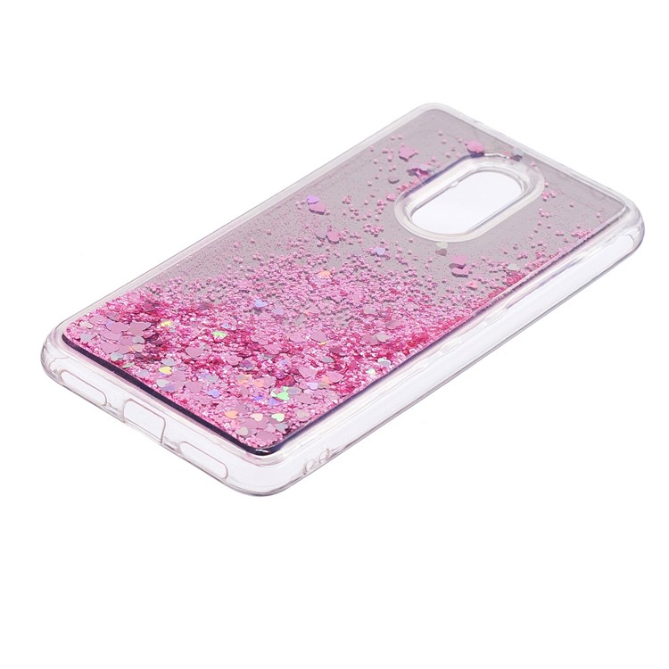 Dynamic Glitter Sequins Quicksand Mirror Surface TPU Mobile Phone Case for Xiaomi Redmi 5 - Pink-3