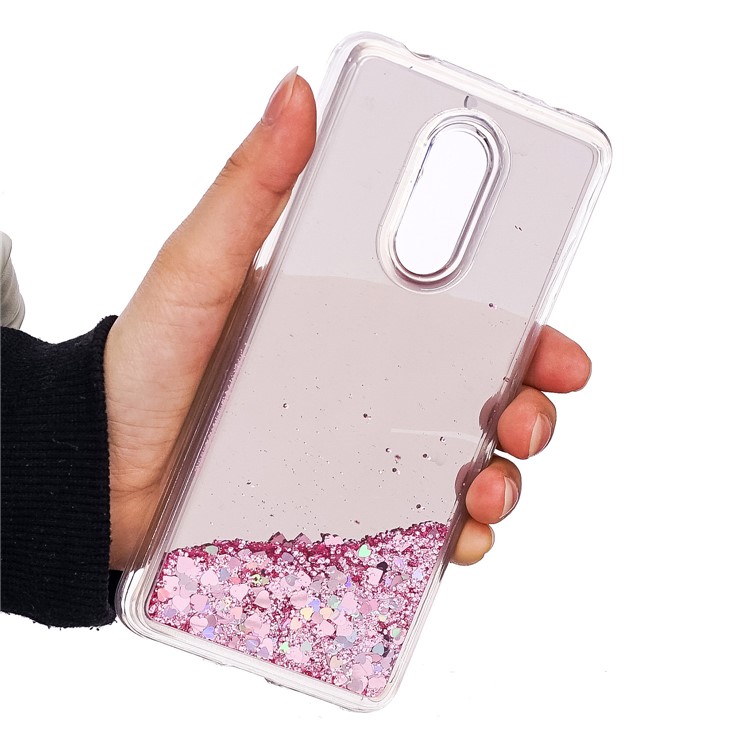 Dynamic Glitter Sequins Quicksand Mirror Surface TPU Mobile Phone Case for Xiaomi Redmi 5 - Pink-5