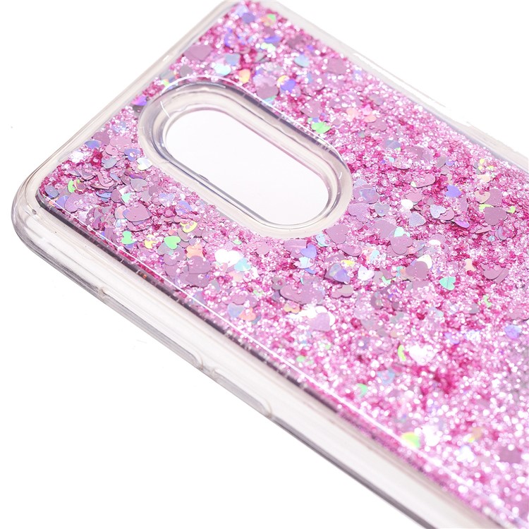Dynamic Glitter Sequins Quicksand Mirror Surface TPU Mobile Phone Case for Xiaomi Redmi 5 - Pink-6