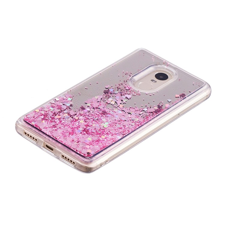 For Xiaomi Redmi Note 4 Floating Glitter Sequins Quicksand Mirror Surface TPU Mobile Case - Pink-3