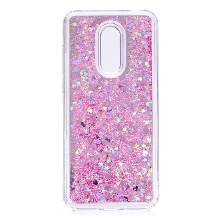 For Xiaomi Redmi Note 5 / Redmi 5 Plus Floating Glitter Sequins Quicksand Mirror Surface TPU Mobile Case - Pink-2