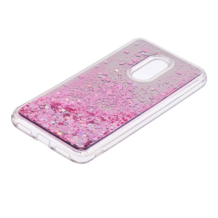 For Xiaomi Redmi Note 5 / Redmi 5 Plus Floating Glitter Sequins Quicksand Mirror Surface TPU Mobile Case - Pink-3
