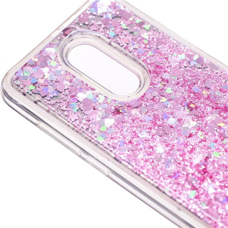 For Xiaomi Redmi Note 5 / Redmi 5 Plus Floating Glitter Sequins Quicksand Mirror Surface TPU Mobile Case - Pink-6
