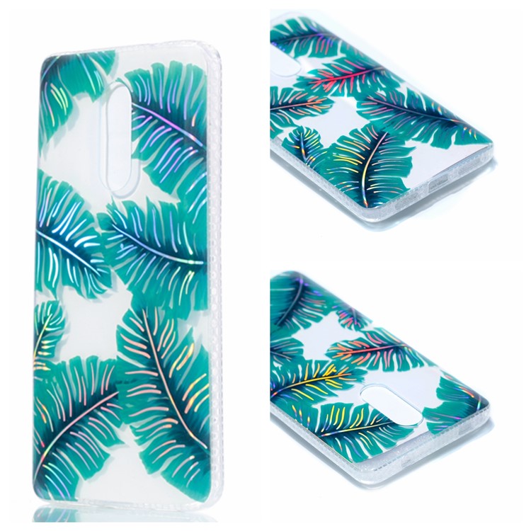 Electroplated IMD Pattern TPU Mobile Phone Case for Xiaomi Redmi Note 4X - Green Leaves-1