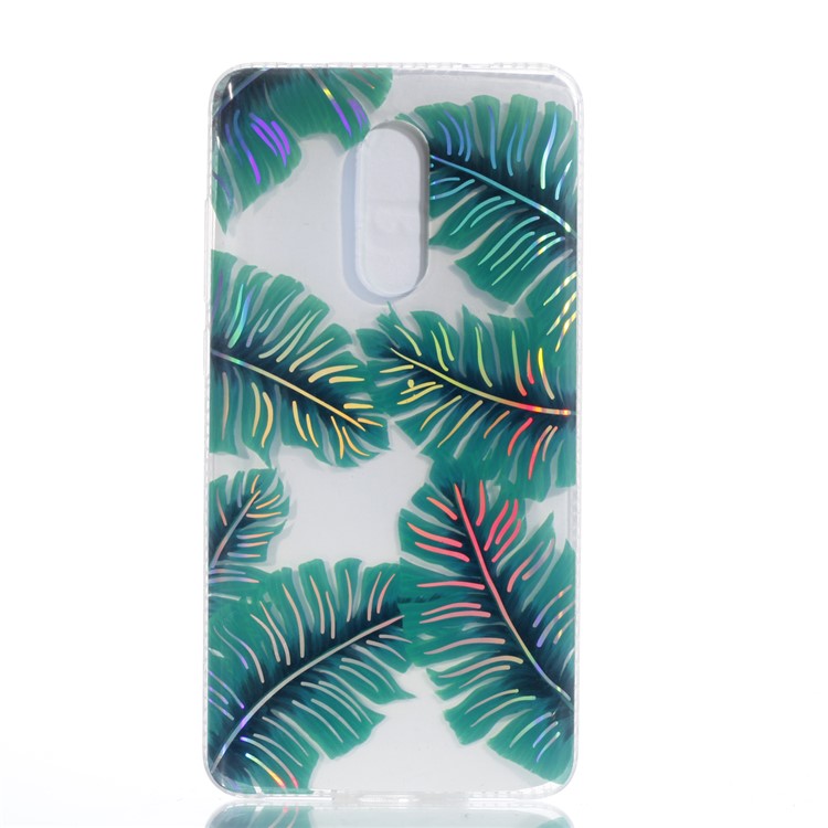 Electroplated IMD Pattern TPU Mobile Phone Case for Xiaomi Redmi Note 4X - Green Leaves-2