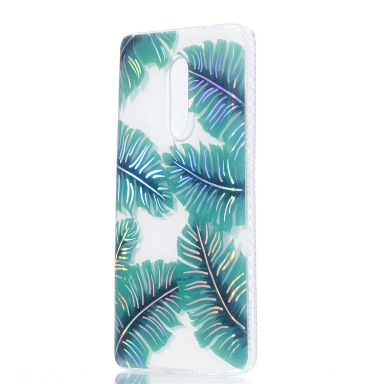 Electroplated IMD Pattern TPU Mobile Phone Case for Xiaomi Redmi Note 4X - Green Leaves-3