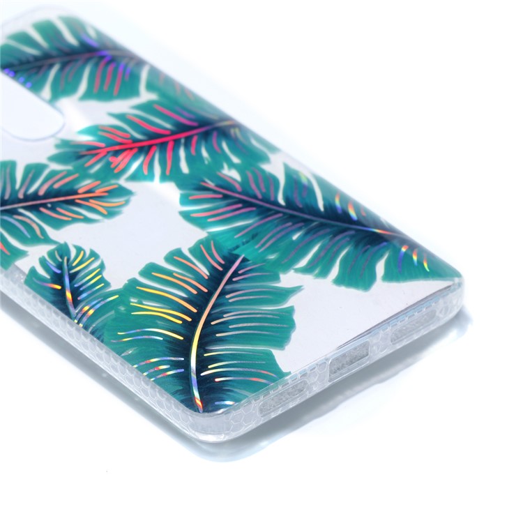 Electroplated IMD Pattern TPU Mobile Phone Case for Xiaomi Redmi Note 4X - Green Leaves-4