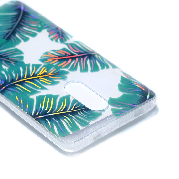 Electroplated IMD Pattern TPU Mobile Phone Case for Xiaomi Redmi Note 4X - Green Leaves-5