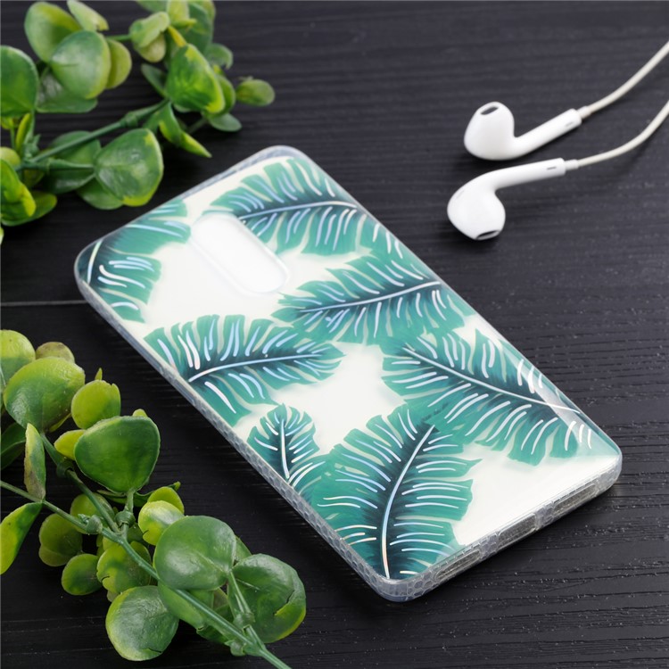 Electroplated IMD Pattern TPU Mobile Phone Case for Xiaomi Redmi Note 4X - Green Leaves-6