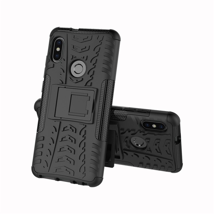 Étui Hybride Antidérapant PC + TPU Avec Kickstand Pour Xiaomi Redmi Note 5 Pro (double Caméra) / Redmi Note 5 (chine) - le Noir