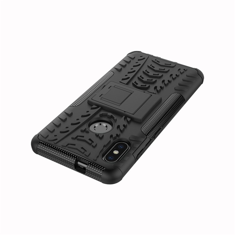 Étui Hybride Antidérapant PC + TPU Avec Kickstand Pour Xiaomi Redmi Note 5 Pro (double Caméra) / Redmi Note 5 (chine) - le Noir