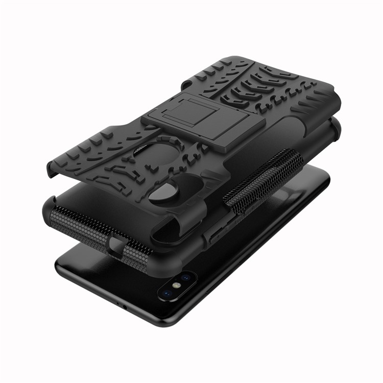 Caso Híbrido Anti-deslizamento PC + TPU Com Kickstand Para Xiaomi Redmi Note 5 Pro (câmera Dupla) / Redmi Nota 5 (China) - Preto