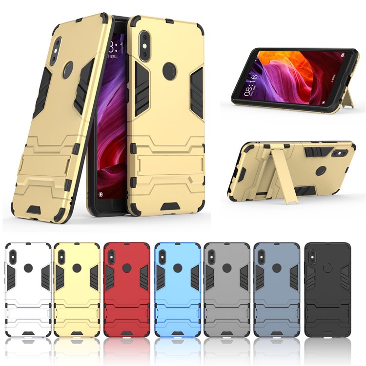 Shockproof PC + TPU Hybrid Kickstand Phone Case for Xiaomi Redmi Note 5 Pro (Dual Camera) / Redmi Note 5 (China) - Black-11