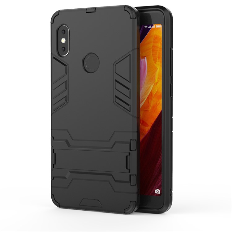 Shockproof PC + TPU Hybrid Kickstand Phone Case for Xiaomi Redmi Note 5 Pro (Dual Camera) / Redmi Note 5 (China) - Black-2