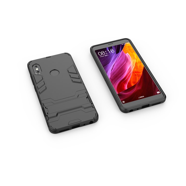 Shockproof PC + TPU Hybrid Kickstand Phone Case for Xiaomi Redmi Note 5 Pro (Dual Camera) / Redmi Note 5 (China) - Black-3