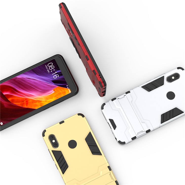 Shockproof PC + TPU Hybrid Kickstand Phone Case for Xiaomi Redmi Note 5 Pro (Dual Camera) / Redmi Note 5 (China) - Black-6
