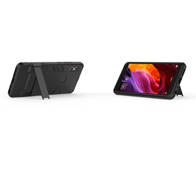 Shockproof PC + TPU Hybrid Kickstand Phone Case for Xiaomi Redmi Note 5 Pro (Dual Camera) / Redmi Note 5 (China) - Black-9