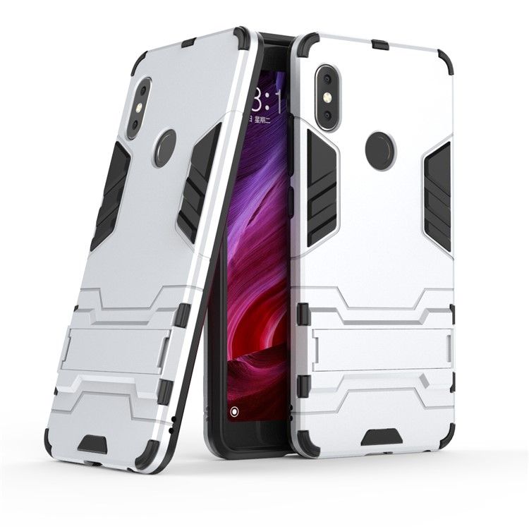 Shockproof PC + TPU Hybrid Kickstand Cover for Xiaomi Redmi Note 5 Pro (Dual Camera) / Redmi Note 5 (China) - White-1