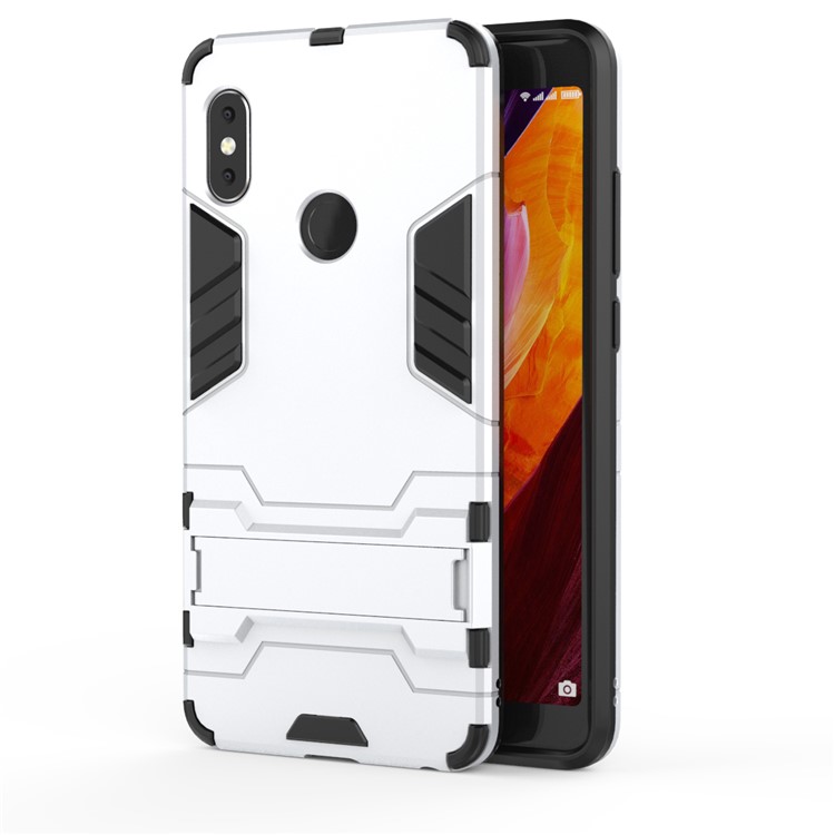 Shockproof PC + TPU Hybrid Kickstand Cover for Xiaomi Redmi Note 5 Pro (Dual Camera) / Redmi Note 5 (China) - White-2