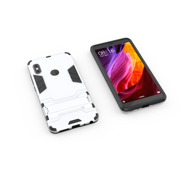 Shockproof PC + TPU Hybrid Kickstand Cover for Xiaomi Redmi Note 5 Pro (Dual Camera) / Redmi Note 5 (China) - White-3
