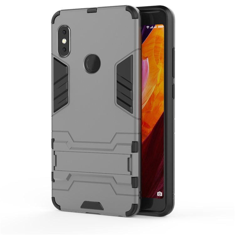 Shockproof PC + TPU Combo Kickstand Case Shell for Xiaomi Redmi Note 5 Pro (Dual Camera) / Redmi Note 5 (China) - Grey-2