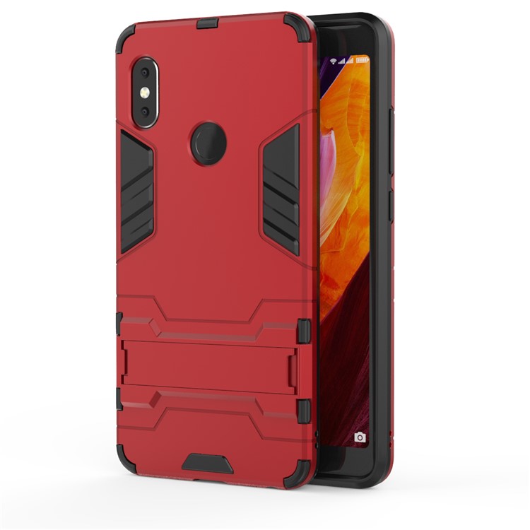 Shockproof PC + TPU Hybrid Kickstand Mobile Back Case for Xiaomi Redmi Note 5 Pro (Dual Camera) / Redmi Note 5 (China) - Red-2