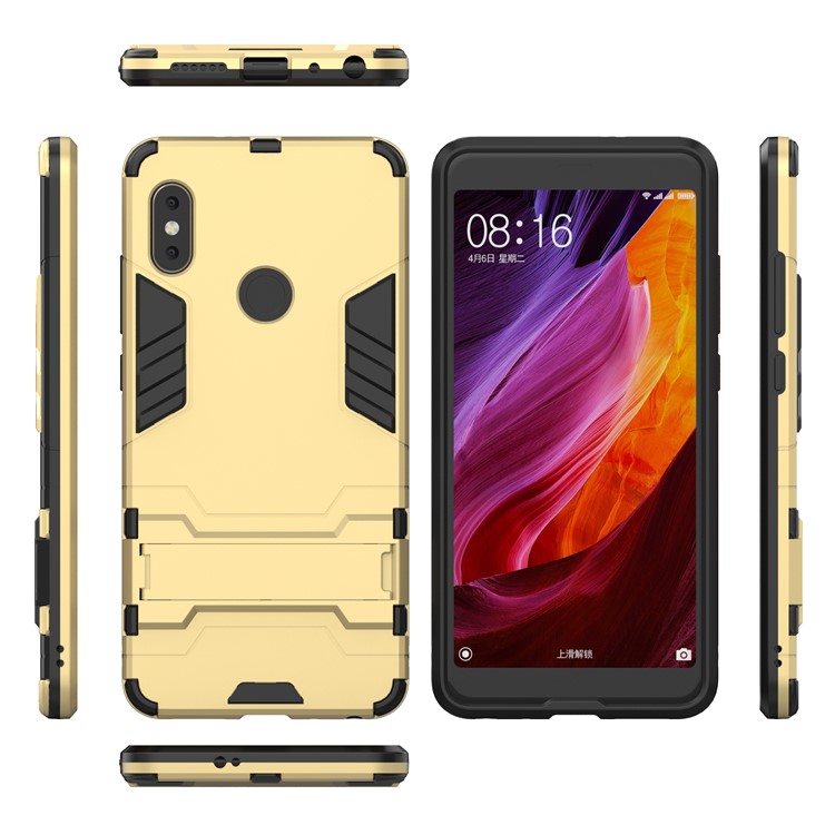 Accessoire De Protection De Béquille Hybride PC + TPU Hybride Pour Xiaomi Mi 6X / Redmi Note 5 Pro - Or-4