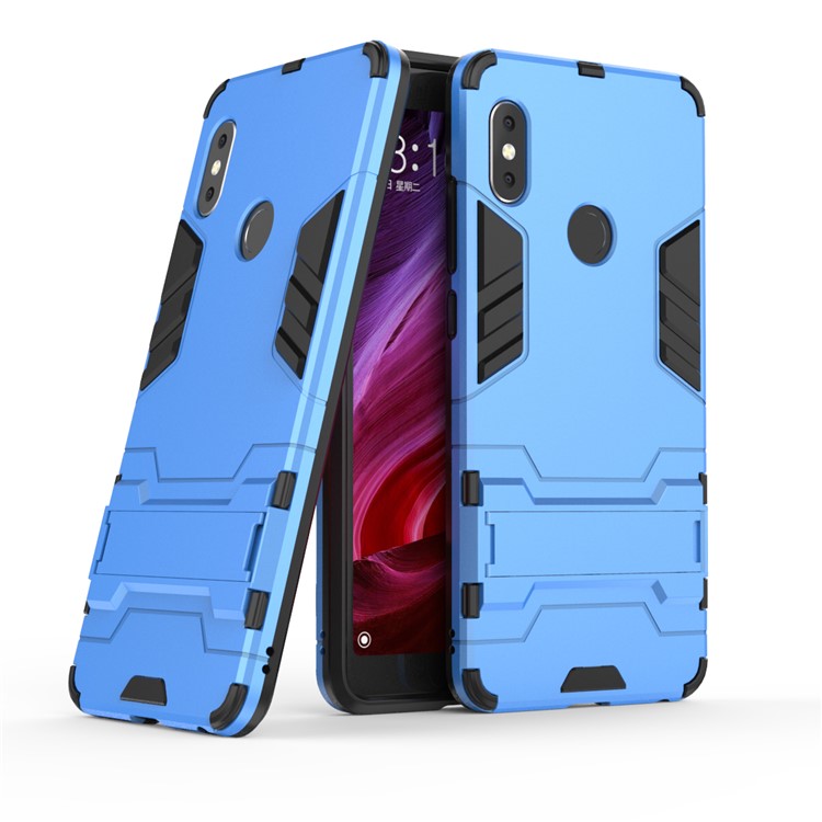 For Xiaomi Redmi Note 5 Pro (Dual Camera) / Redmi Note 5 (China) Shockproof Plastic + TPU Combo Kickstand Mobile Casing - Baby Blue-1