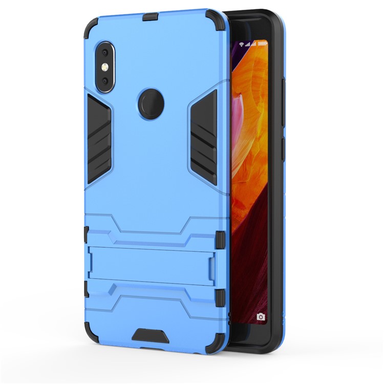 For Xiaomi Redmi Note 5 Pro (Dual Camera) / Redmi Note 5 (China) Shockproof Plastic + TPU Combo Kickstand Mobile Casing - Baby Blue-2