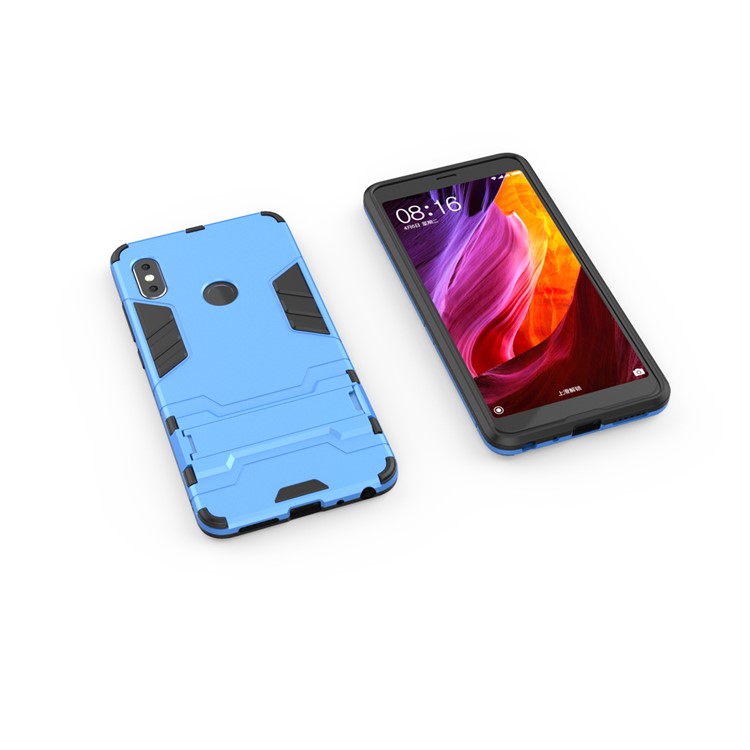For Xiaomi Redmi Note 5 Pro (Dual Camera) / Redmi Note 5 (China) Shockproof Plastic + TPU Combo Kickstand Mobile Casing - Baby Blue-3