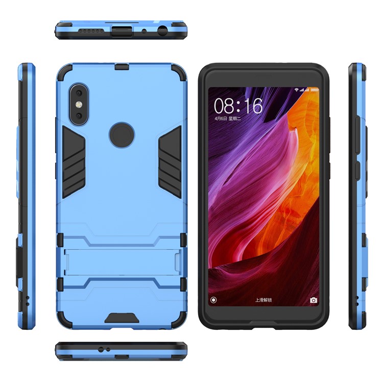 For Xiaomi Redmi Note 5 Pro (Dual Camera) / Redmi Note 5 (China) Shockproof Plastic + TPU Combo Kickstand Mobile Casing - Baby Blue-4