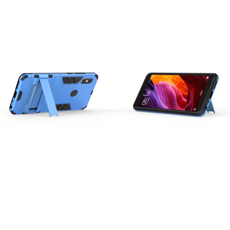 For Xiaomi Redmi Note 5 Pro (Dual Camera) / Redmi Note 5 (China) Shockproof Plastic + TPU Combo Kickstand Mobile Casing - Baby Blue-5
