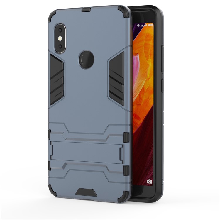 Shockproof PC + TPU Hybrid Kickstand Mobile Phone Shell Case for Xiaomi Redmi Note 5 Pro (Dual Camera) / Redmi Note 5 (China) - Dark Blue-2