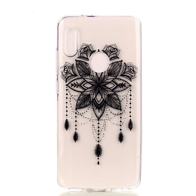Pattern Printing TPU Phone Cover for Xiaomi Redmi Note 5 Pro (Dual Camera) / Redmi Note 5 (China) - Black Flower-2