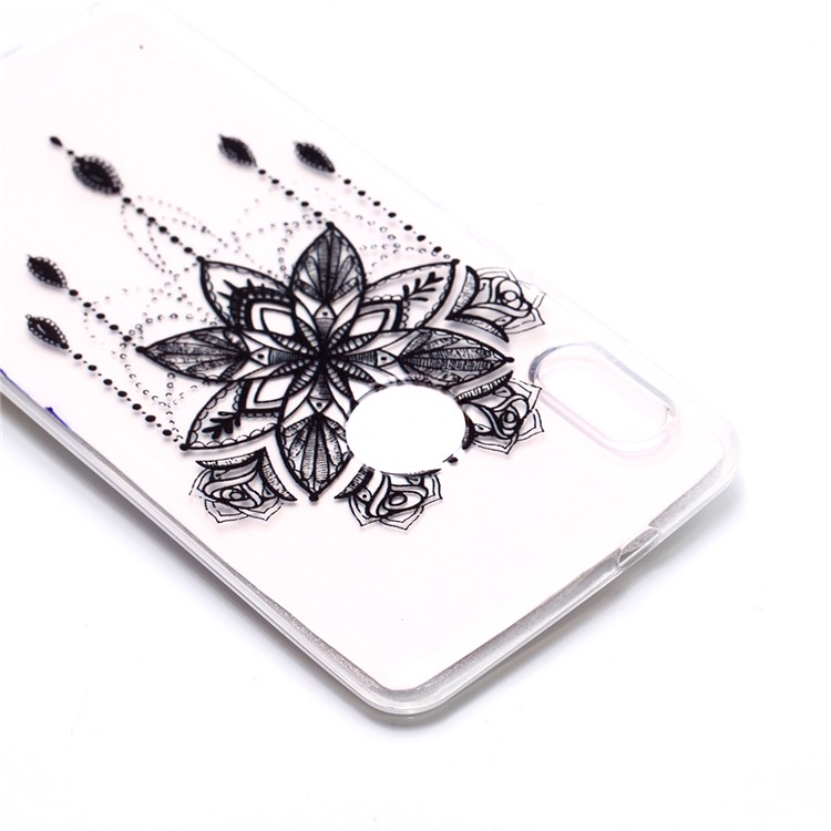 Pattern Printing TPU Phone Cover for Xiaomi Redmi Note 5 Pro (Dual Camera) / Redmi Note 5 (China) - Black Flower-4
