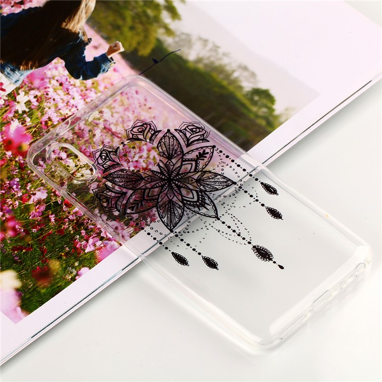 Pattern Printing TPU Phone Cover for Xiaomi Redmi Note 5 Pro (Dual Camera) / Redmi Note 5 (China) - Black Flower-5