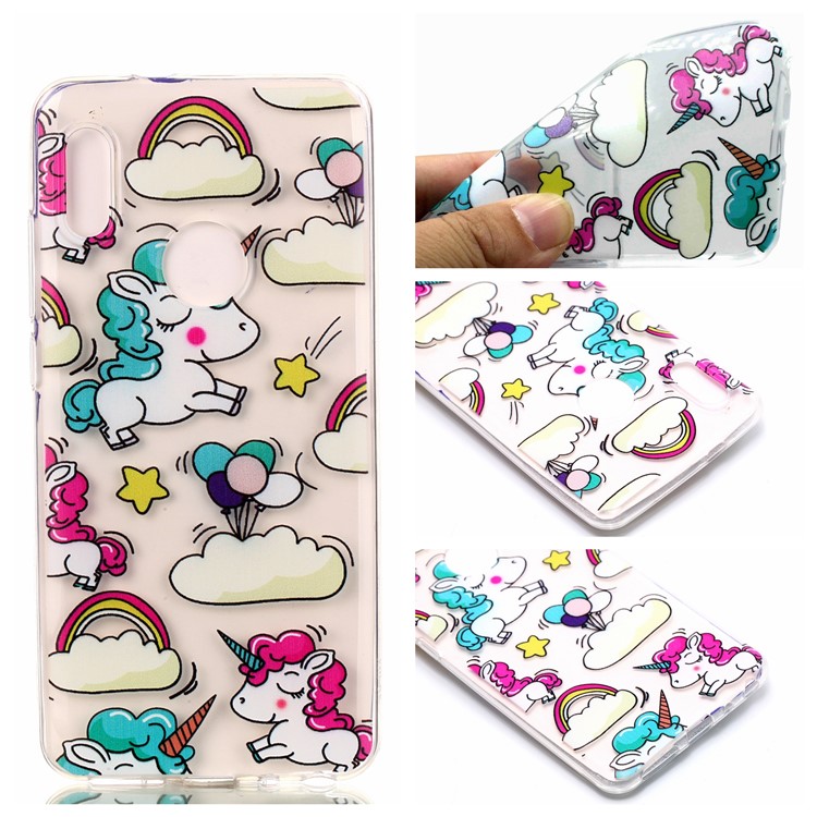 Pattern Printing TPU Gel Phone Casing for Xiaomi Redmi Note 5 Pro (Dual Camera) / Redmi Note 5 (China) - Cloud and Unicorn-1