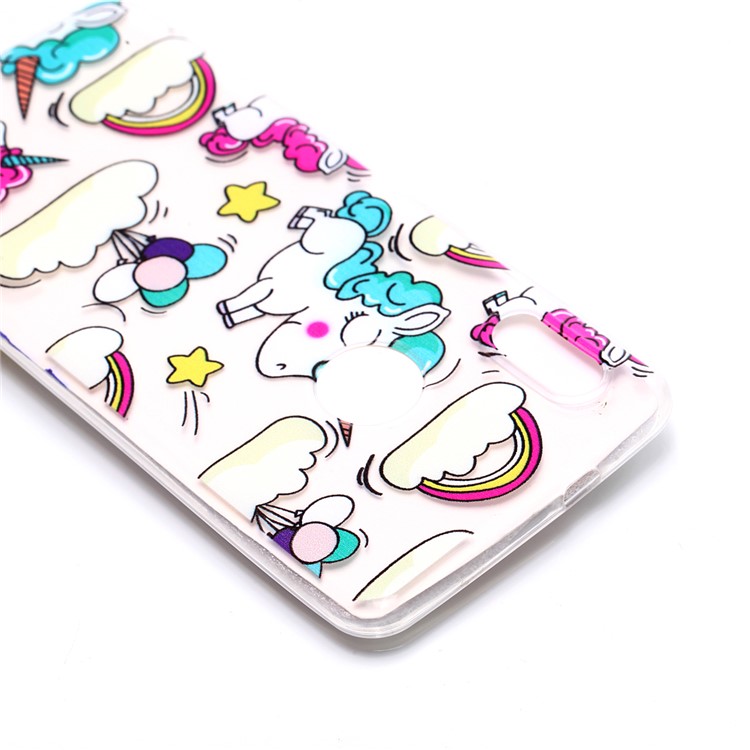 Pattern Printing TPU Gel Phone Casing for Xiaomi Redmi Note 5 Pro (Dual Camera) / Redmi Note 5 (China) - Cloud and Unicorn-4