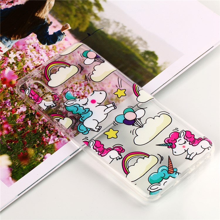 Pattern Printing TPU Gel Phone Casing for Xiaomi Redmi Note 5 Pro (Dual Camera) / Redmi Note 5 (China) - Cloud and Unicorn-5