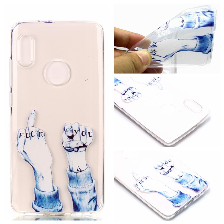 Pattern Printing TPU Cell Phone Cover for Xiaomi Redmi Note 5 Pro (Dual Camera) / Redmi Note 5 (China) - FUCK Pattern-1